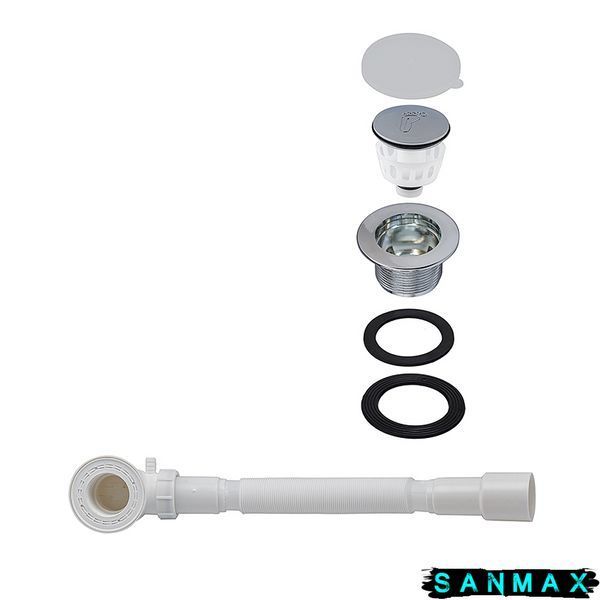 Душовий піддон високий Mixxus Strong ST01-90x90x40 з сифоном напівкруглий діаметр зливу 52 мм (MI8160) MI8160 фото