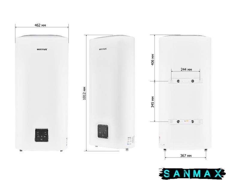 Бойлер Mixxus 50л Ewh-10050 Flat Dry плоский універсальний сухий тен 2 kW (WH0597) WH0597 фото