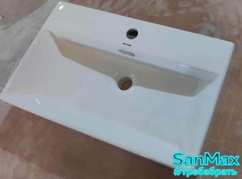 Раковина підвісна Mixxus Premium Quadro-0206 600х360х130mm з отвором під змішувач та переливом (MP6509) MP6509 фото