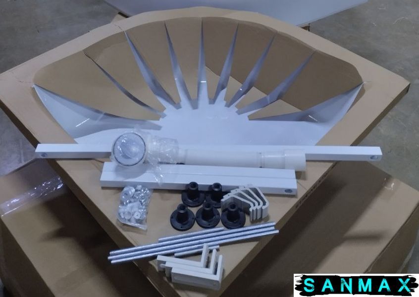Душовий піддон високий Mixxus Strong ST01-90x90x40 з сифоном напівкруглий діаметр зливу 52 мм (MI8160) MI8160 фото