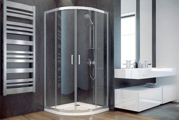 Кабіна півкругла Besco Modern 80x80x185 універсальна: скло mrozone, профіль хромований MP-80-185-M фото