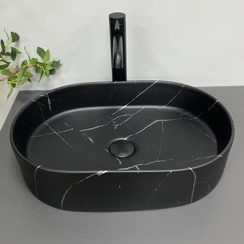 Умивальник накладний Vbi Verona 50 Чорний Marmo Матовий VBI-011328 фото