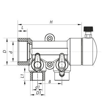 Колектор 2- way з кульовими кранами 40x20 PPR Koer K0169.PRO 45 (KP0219) KP0219 фото