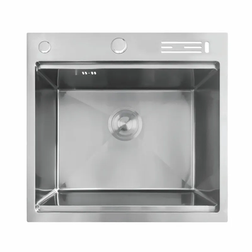 Кухонна інтегрована мийка Mixxus MH5050-SK Nano-Silver (3.0/0.8) з н.ст. зі сходинкою для суш.,з підст.під ножі(нерж.) (MX1939) MX1939 фото