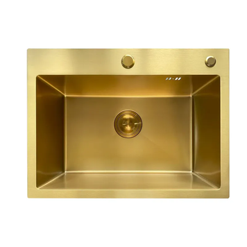 Кухонна інтегрована мийка Mixxus MH5843 Micro Decor Brushed Gold (3.0/0.8) Нерж Матове Золото (MI8218) MI8218 фото