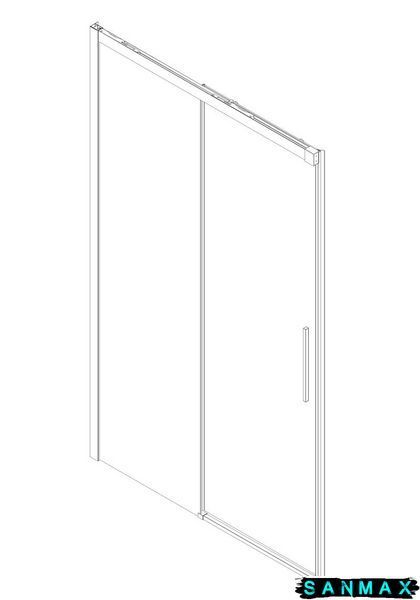 Двері в нішу Koer SR SD05-140x200-TR-01 прозоре скло Easy Clean 6мм, хром (KR5406) KR5406 фото