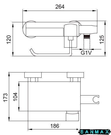 Змішувач для гігієнічного душу Koer KB-25101-01 Хром Білий (KR3390) KR3390 фото