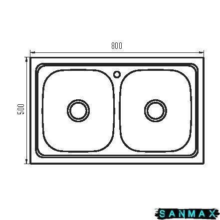 Мийка кухонна накладна подвійна Zerix Z8050D-08-180MD Double (micro decor) (ZM0613) ZM0613 фото