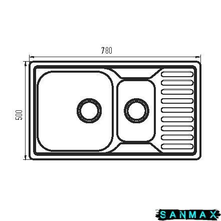 Мийка кухонна Zerix Z7850A-08-180E Armonia (Satin) (ZS0576) ZS0576 фото