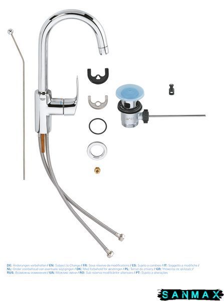 Змішувач для умивальника L-розміру Grohe Eurosmart (23537002) 23537002 фото