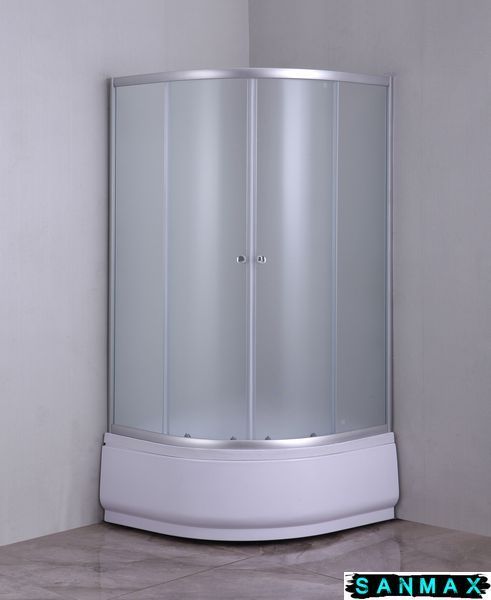 Душова кабіна з високим піддоном Mixxus Plain SCT01-90x90x195-FB Сатин матове скло 4мм (MI6894) MI6894 фото