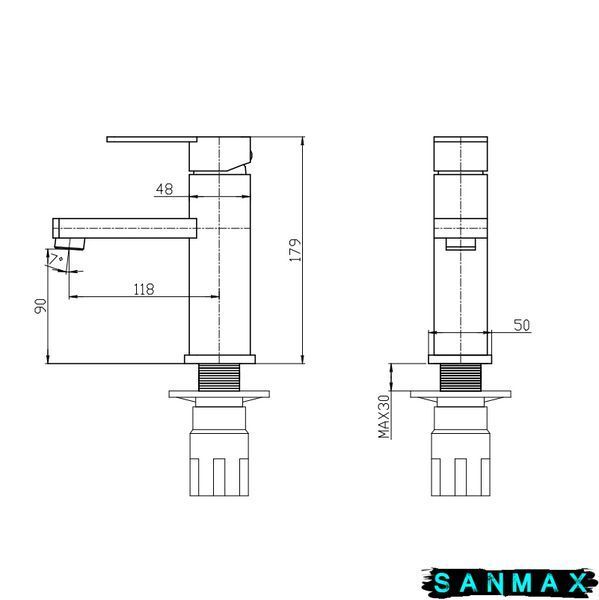 Змішувач для умивальника Mixxus Relax 001 на гайці (10 шт/ящ) MI6248 фото