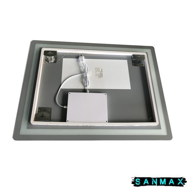 Дзеркало Zerix Sansa MR01-80x60-REVERSE з LED Touch, Anti-fog, димером, регулятором яскравості (ZX6049) ZX6049 фото