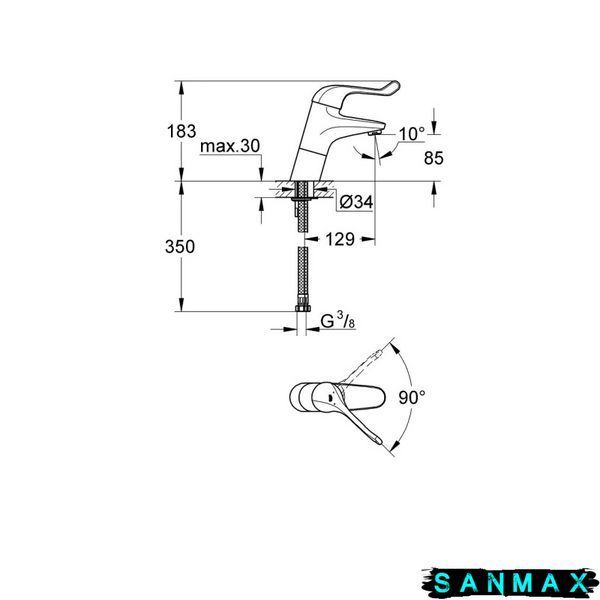 Змішувач для умивальника Grohe Euroeco Special (32790000) 32790000 фото