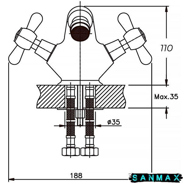Змішувач для біде Haiba Dominox 162 (HB0074) HB0074 фото