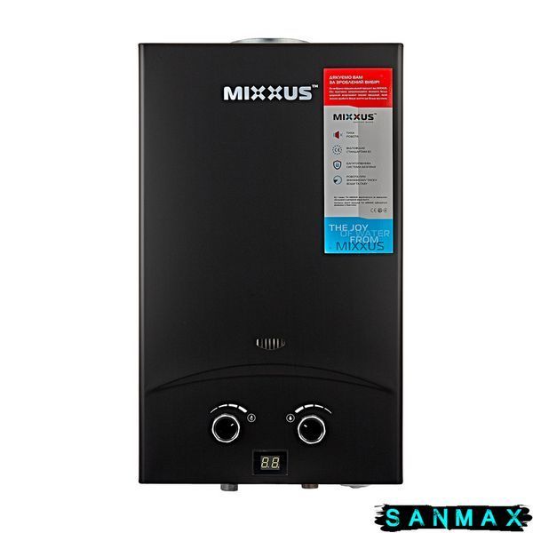 Газова колонка димохідна Mixxus 10 л Gwh-0210 Чорна (WH0023) WH0023 фото