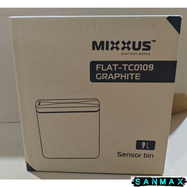 Відро для сміття сенсорне овальне Mixxus Flat-TC0109 Графіт 9 л колір графіт (MI7075) MI7075 фото