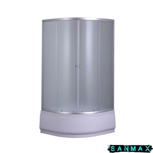 Душова кабіна з високим піддоном Mixxus Plain SCT01-90x90x195-FB Сатин матове скло 4мм (MI6894) MI6894 фото