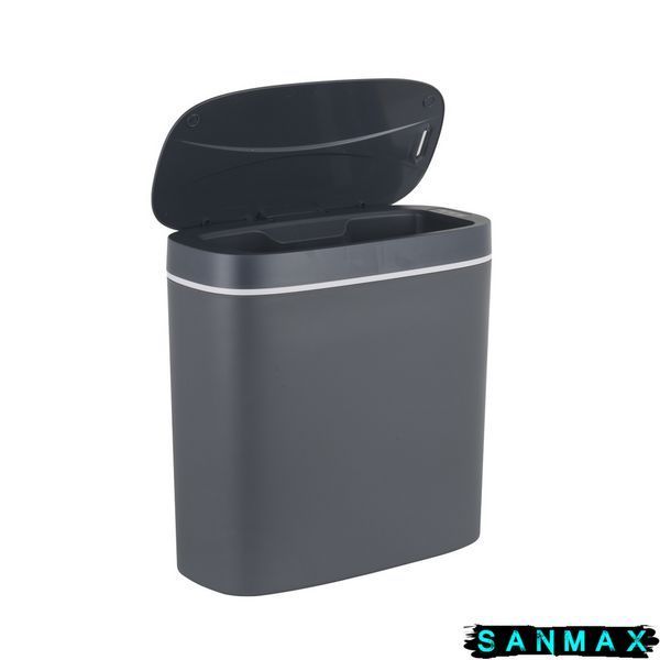 Відро для сміття сенсорне овальне Mixxus Flat-TC0109 Графіт 9 л колір графіт (MI7075) MI7075 фото