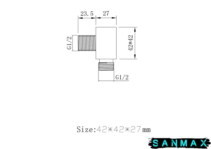 Шлангове під'єднання для душу PERLA 1/2 н-н квадратний хром PSA2352 PSA2352 фото