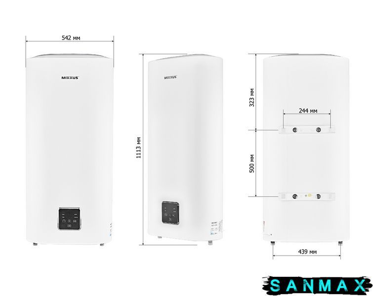 Бойлер Mixxus 80л Ewh-10080 Flat Dry плоский універсальний сухий тен 2 kW (WH0598) WH0598 фото