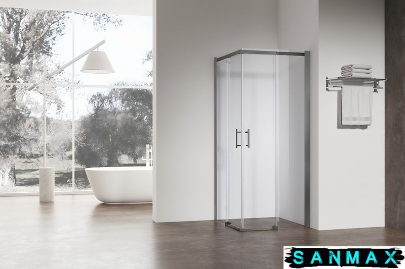 Душова кабіна без піддону Koer SR SC03-90x90x200-TR-07 прозоре скло Easy Clean 6мм, графіт (KR5359) KR5359 фото