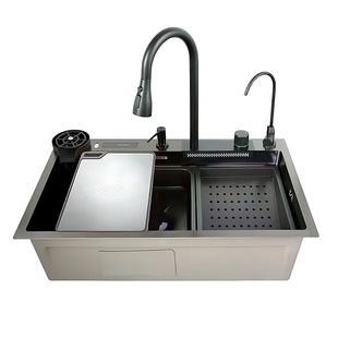 Мийка багатофункціональна Mixxus MH7546-SET-08 Micro Decor Graphite з вбудованим змішувачем з нерж.сталі (MI8455) MI8455 фото