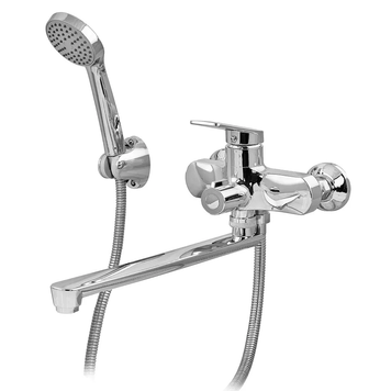 Змішувач для ванни Plamix Lucas-006 EURO SET Chrome (з шлангом, лійкою та кронштейном) (PM0710) PM0710 фото