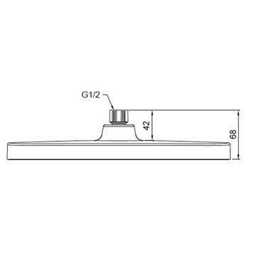 Лійка стельова для душу Koer KP-0402-05-OH 31 см на 20 см Чорна Пластик (KR4986) KR4986 фото