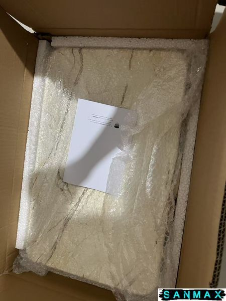 Раковина накладна Mixxus Premium Quadro-0208 Marble 480х315х140mm з переливом (MP6518) MP6518 фото