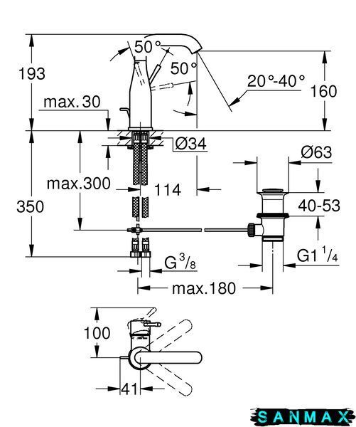 Змішувач для умивальника M-розміру Grohe Essence New (23462001) 23462001 фото