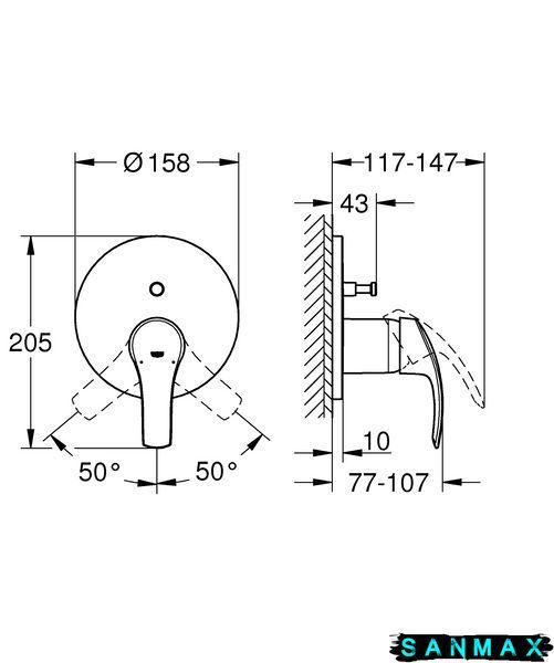 Вбудована душова система Grohe Eurosmart (24043002) 24043002 фото