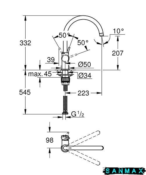 Змішувач для кухні Grohe BauClassic New (31234001) 31234001 фото