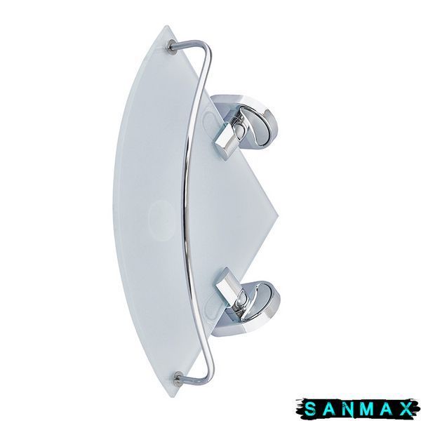 Полиця кутова з обмежувачем (скло) Zerix AFB-0107-1 (ZX5073) ZX5073 фото