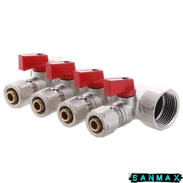 Колектор з кульовими кранами і фитингом Koer KR.1126-4 1"x4 ways (KR2840) KR2840 фото