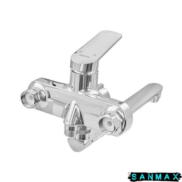 Змішувач для ванни Plamix Lucas-006 EURO SET Chrome (з шлангом, лійкою та кронштейном) (PM0710) PM0710 фото