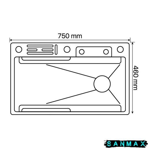 Мийка багатофункціональна Zerix ZH7546-SET-06 Micro Decor SS Color з вбудованим змішувачем з нерж.сталі (ZM5590) ZM5590 фото