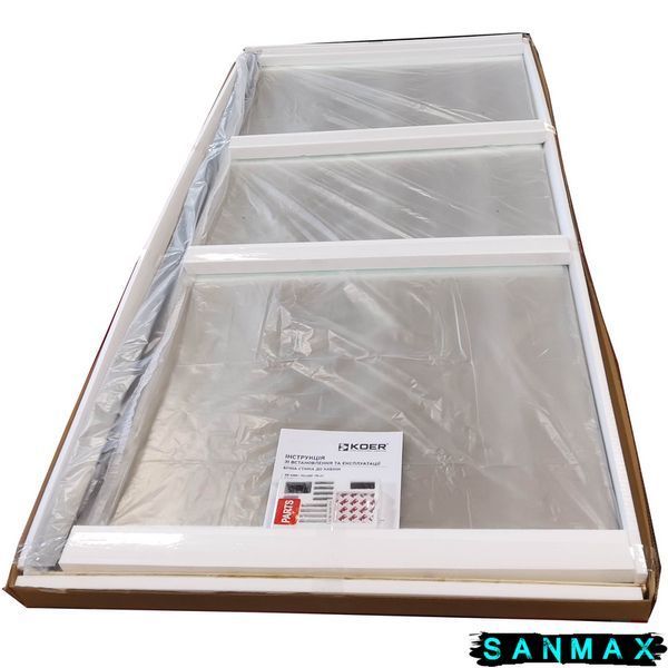 Бічна стінка до кабіни Koer SR SW01-90x200-TR-01 прозоре скло Easy Clean 8мм, хром (KR5381) KR5381 фото