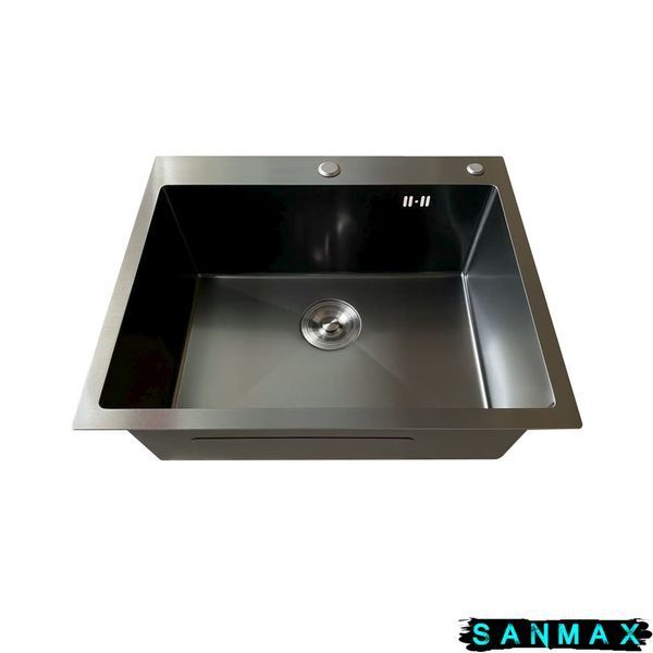 Кухонна інтегрована мийка Mixxus MH5843 Micro Decor Графіт (3.0/0.8) (MI8217) MI8217 фото