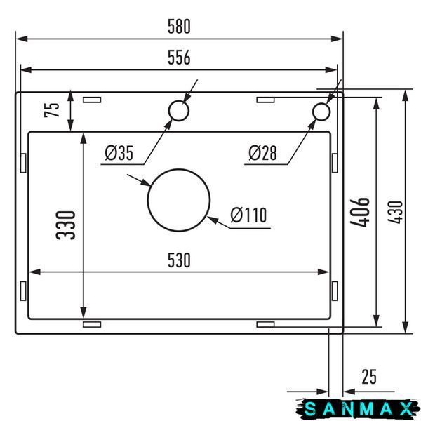 Кухонна інтегрована мийка Mixxus MH5843 Micro Decor Графіт (3.0/0.8) (MI8217) MI8217 фото