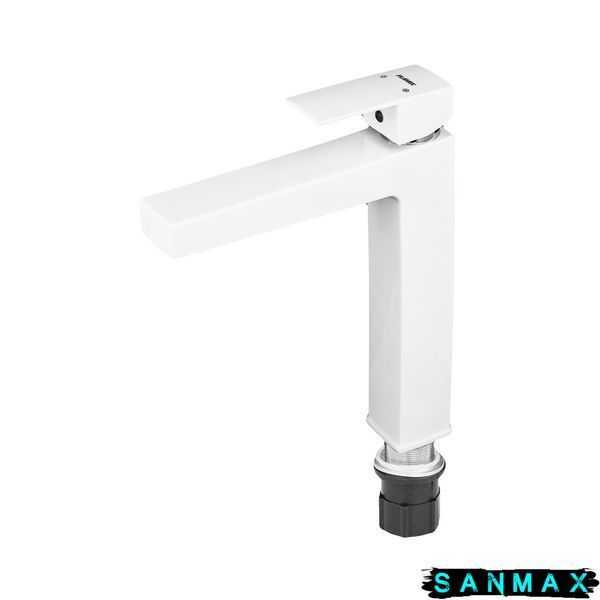 Змішувач для умивальника Plamix Kubus-001 High Set Білий (з підведенням) (PM0672) PM0672 фото