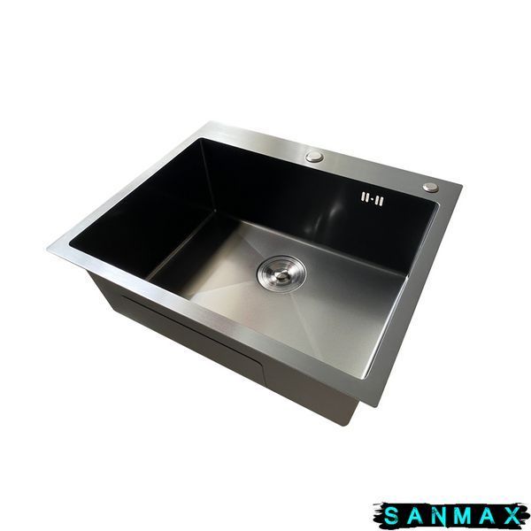 Кухонна інтегрована мийка Mixxus MH5843 Micro Decor Графіт (3.0/0.8) (MI8217) MI8217 фото