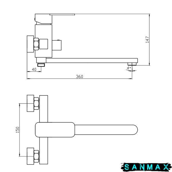 Змішувач для ванни Mixxus Relax 006 Euro (MI6253) MI6253 фото