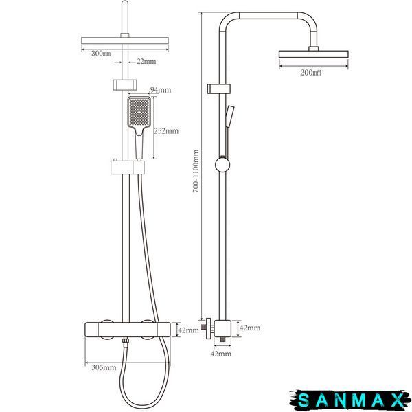 Душова система зі змішувачем Champion Pbc-009-J Графіт (CH6548) CH6548 фото