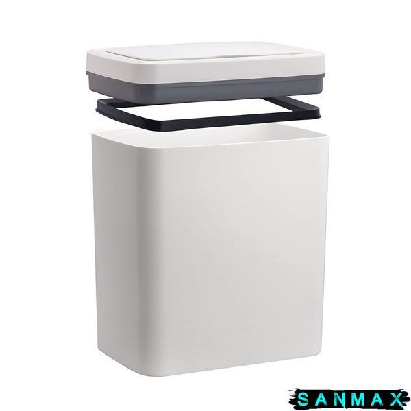 Відро для сміття сенсорне прямокутне Mixxus WAVE-TC0110 Білий 10 л колір білий (MI7073) MI7073 фото