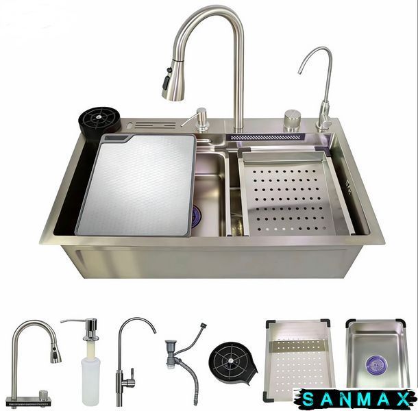 Мийка багатофункціональна Zerix ZH7546-SET-06 Micro Decor SS Color з вбудованим змішувачем з нерж.сталі (ZM5590) ZM5590 фото