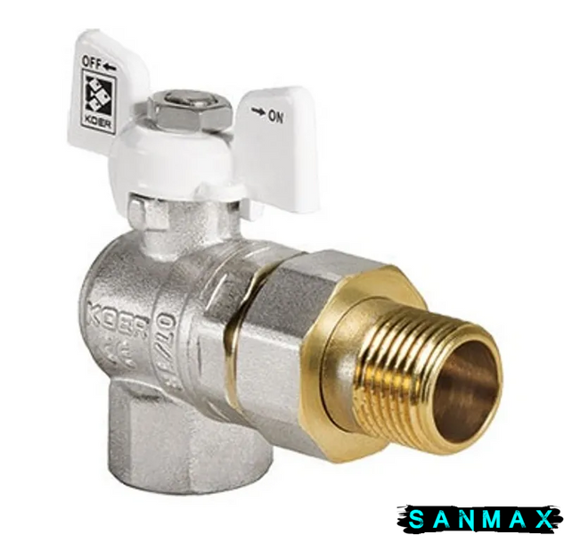 Кран з американкою кутовий 1/2 Koer KR.228.W Білий метелик (KR0099) KR0099 фото