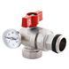 Кран з американкою кутовий 1 "антипротікання" з термометром Koer KR.1033-Gi (KR2894) KR2894 фото 1