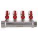 Колектор з кульовими кранами і фитингом Koer KR.1126-4 1"x4 ways (KR2840) KR2840 фото 1