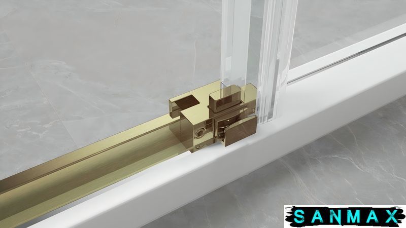 Душова кабіна без піддону Koer SR SC03-90x90x200-TR-12 прозоре скло Easy Clean 6мм, матове золото (KR5358) KR5358 фото
